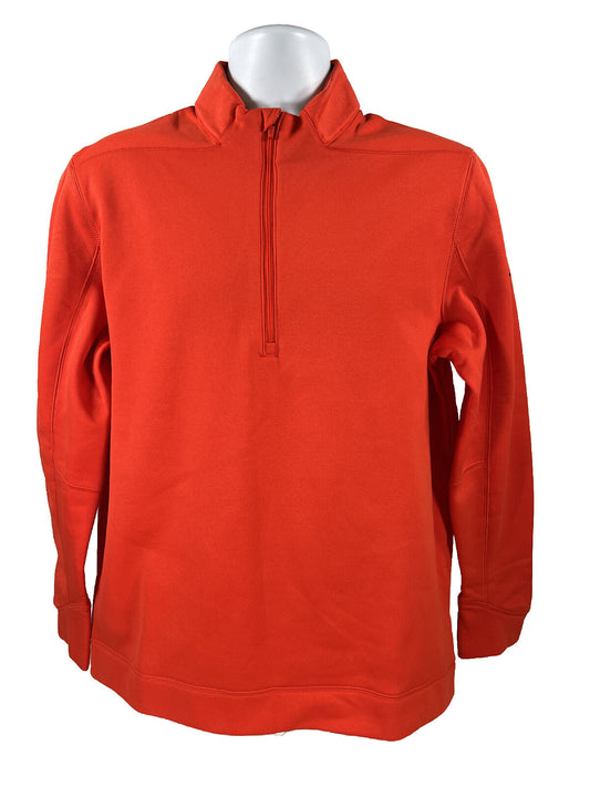 Nike Men's Orange Fleece Lined Golf 1/4 Zip Pullover Sweatshirt - L