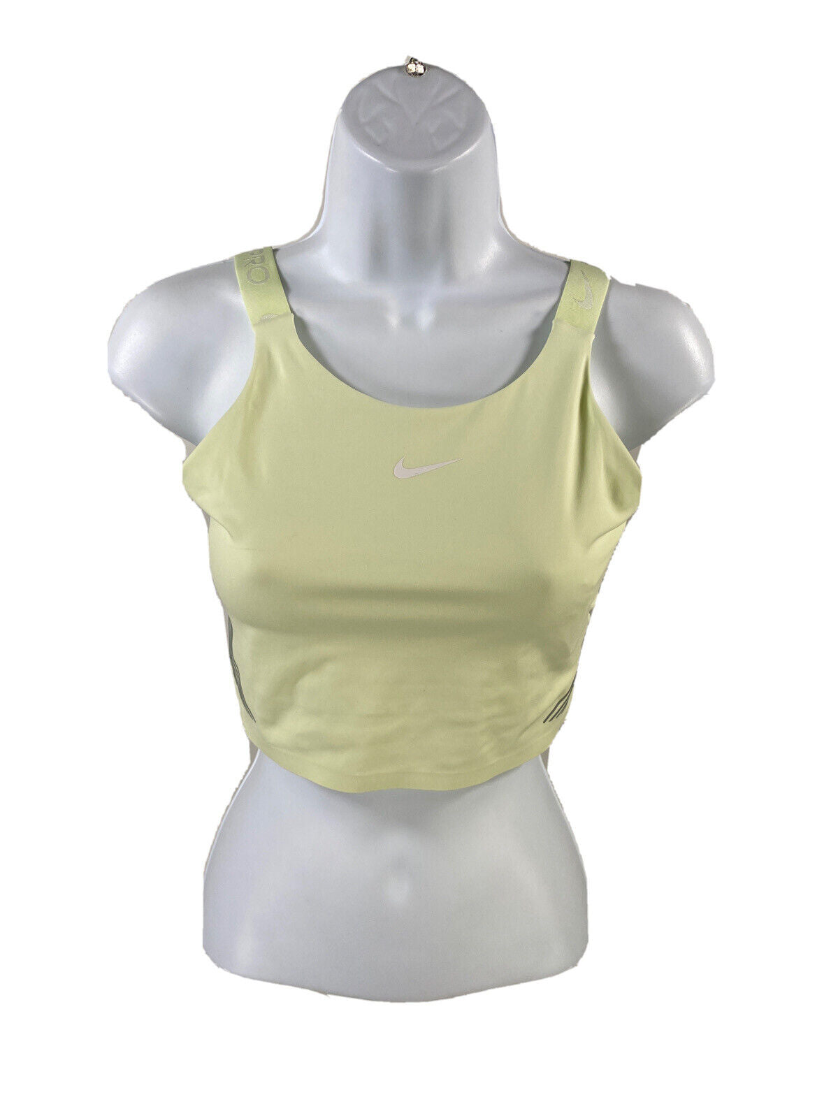 NEW Nike Women's Bright Green Dri-Fit Crop Shelf Sports Bra Tank - XS