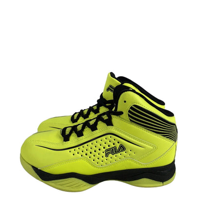 Fila Men's Neon Yellow/Green Lace Up Athletic Basketball Shoes - 5
