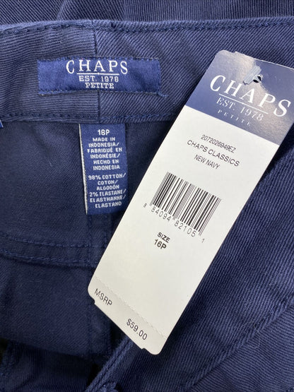 NEW Chaps Women's Blue/Navy Slimming Fit Cropped Causal Pants Sz 16P