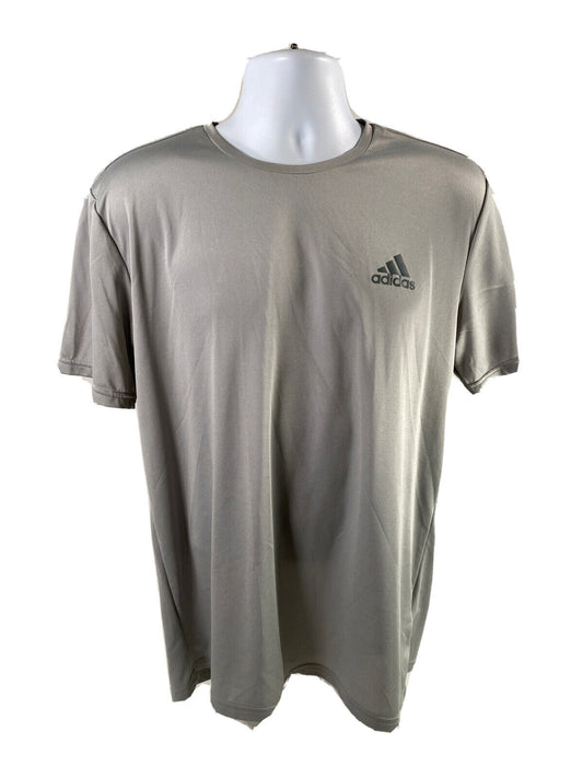 Adidas Men's Gray Polyester Short Sleeve Climalite Athletic T-Shirt - L