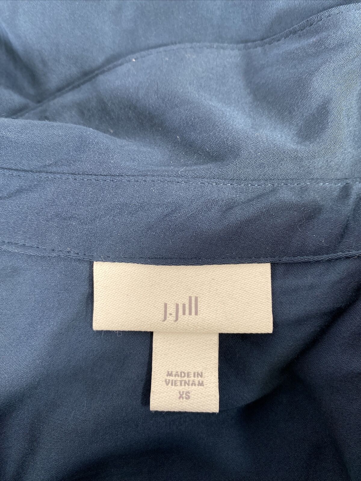 J. Jill Camisa azul con botones delanteros de lujo suave y manga 3/4 para mujer - XS