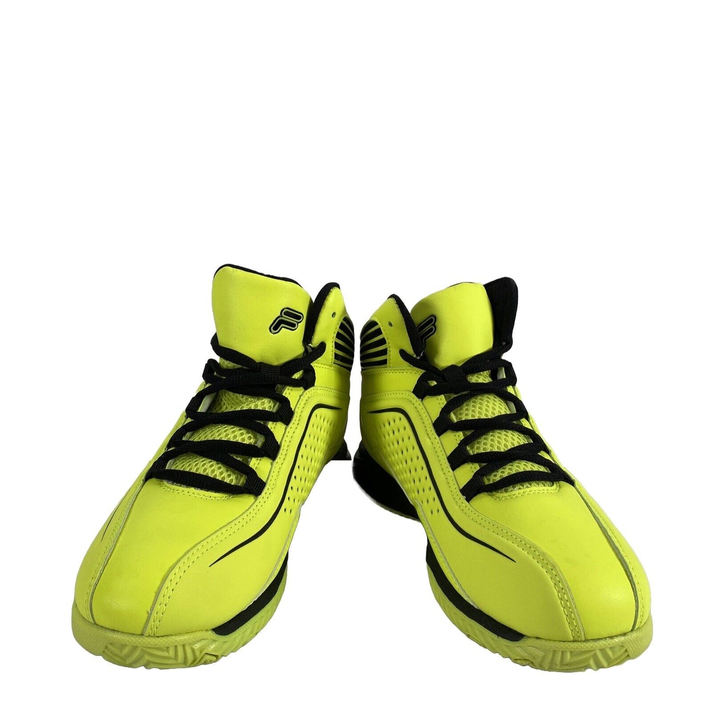 Fila Men's Neon Yellow/Green Lace Up Athletic Basketball Shoes - 5