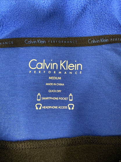 Calvin Klein Performance Chaqueta de forro polar negra con cremallera completa para mujer - M