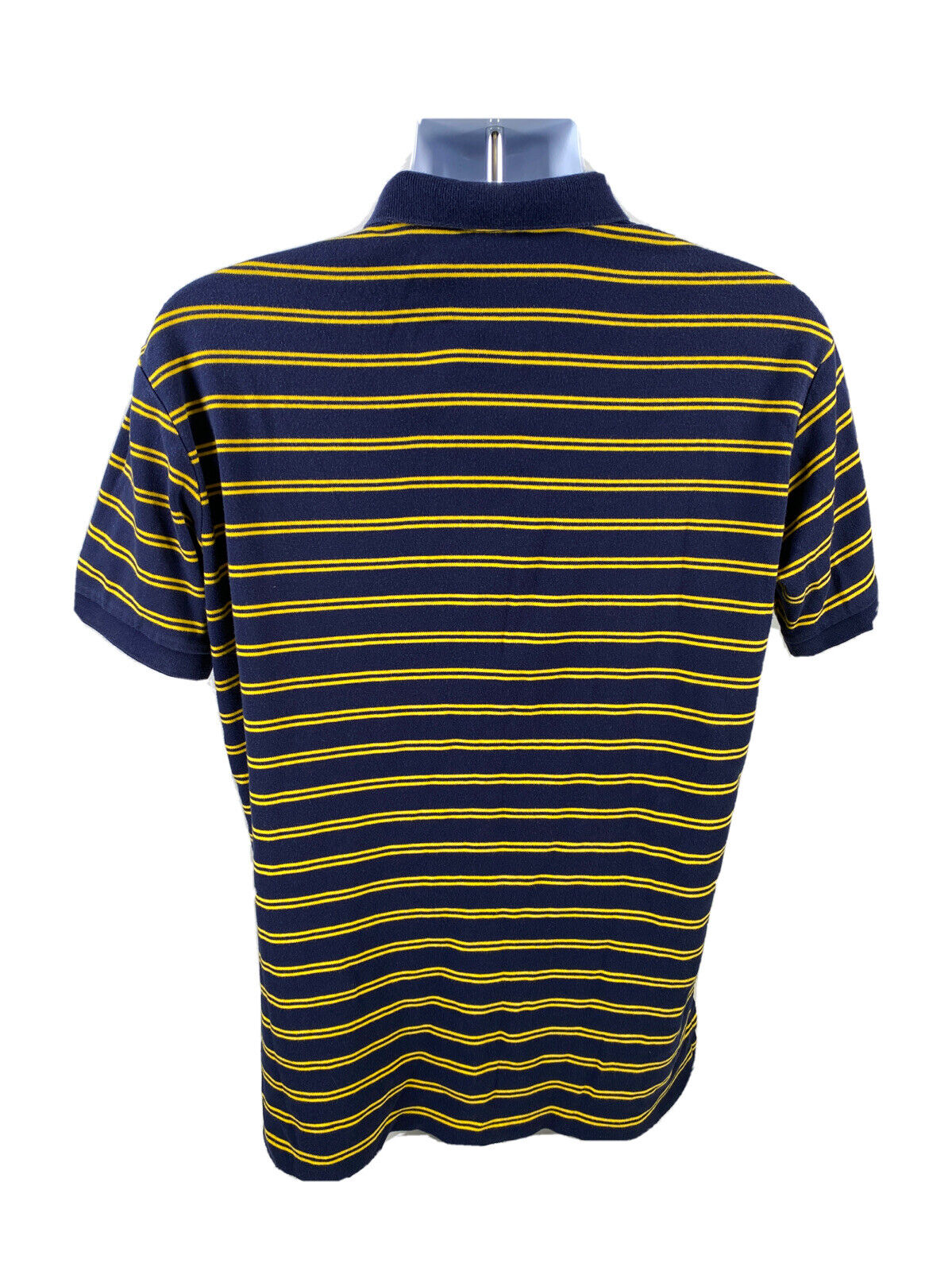 Polo by Ralph Lauren Men's Blue/Yellow Striped Short Sleeve Polo - M