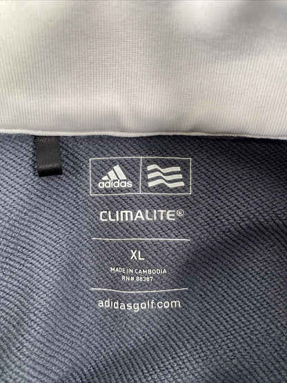 Adidas - Sudadera de forro polar para hombre, color gris Climalite 1/2 Zip - XL
