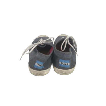 Toms Niñas Juventud Tela Azul Zuma K Low Top Zapatillas Zapatos - 4