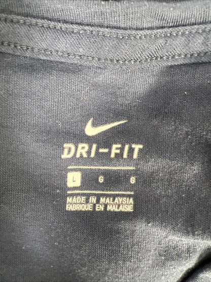 Nike Women's Blue Short Sleeve Dri-Fit University of Michigan T-Shirt - L