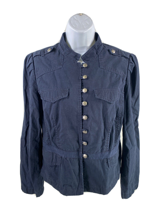 LOFT Women's Blue Long Sleeve Button Up Blazer Jacket - 12 Petite