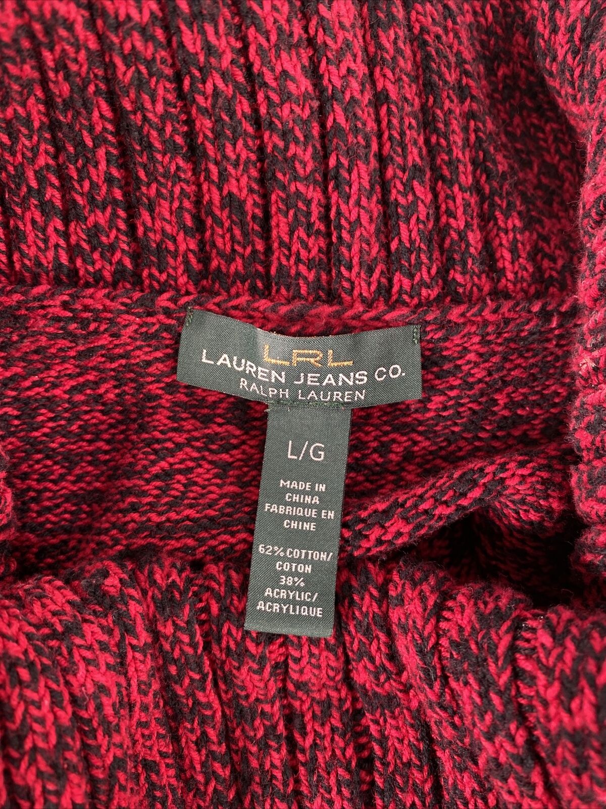 Lauren Ralph Lauren Women's Red Large Turtleneck Sweater Sz L