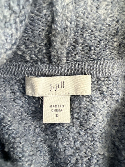 J. Jill Women's Blue Plush Knit Turtleneck Sweater Dress - S