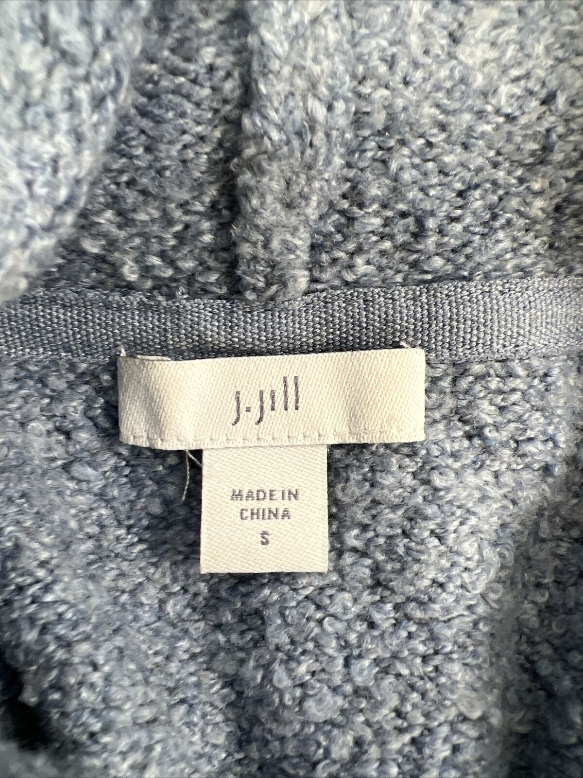 J. Jill Vestido estilo suéter de cuello alto de punto de felpa azul para mujer - S