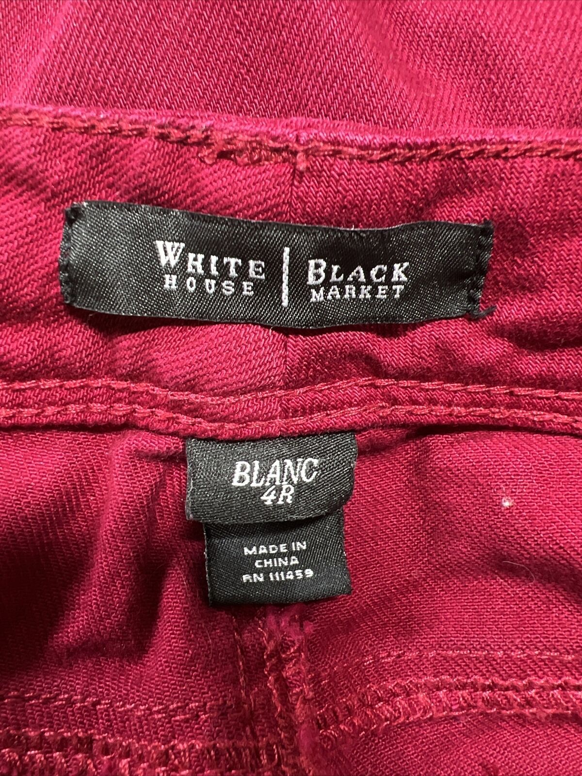 White House Black Market Bota vaquera roja para mujer Blanc Jeans - 4 R