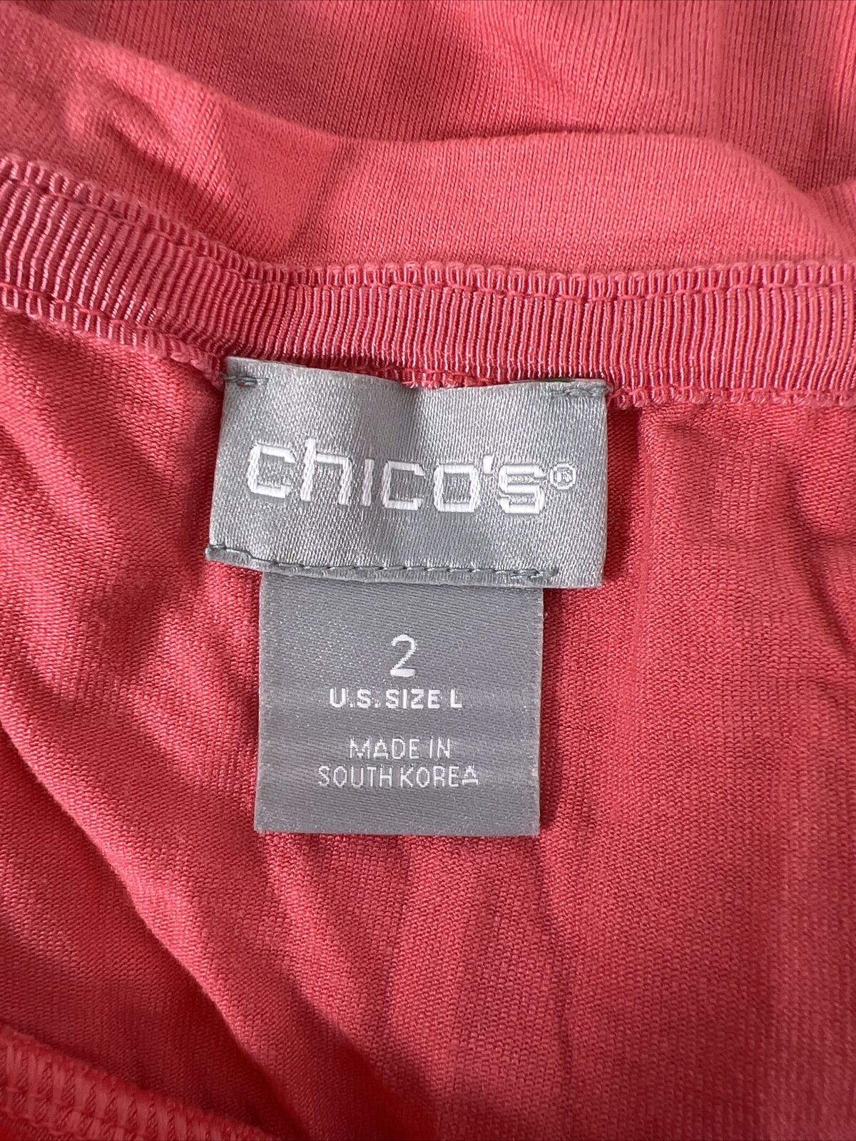 Chico's Camiseta rosa de manga corta para mujer - 2/L