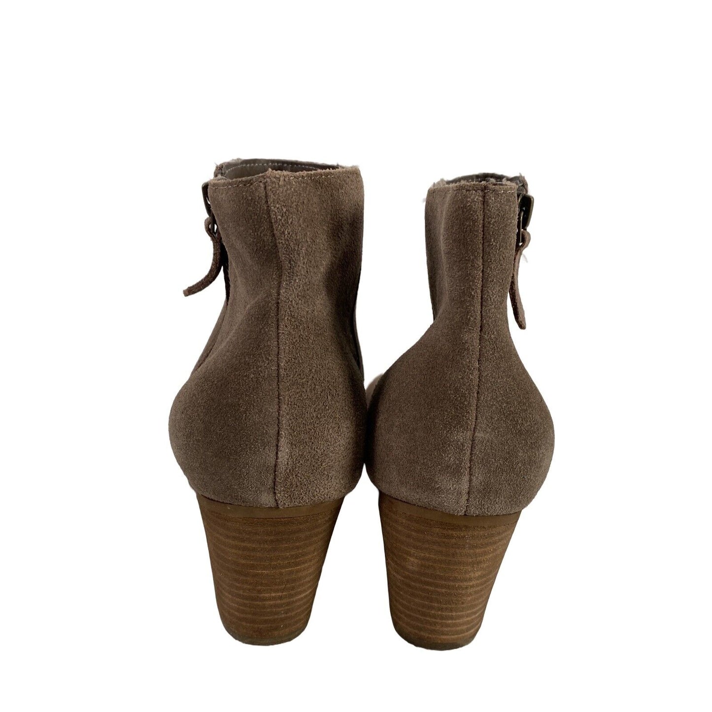 Crown Vintage Women's Brown Genuine Suede Block Heel Booties - 9.5 M