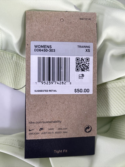 NEW Nike Women's Bright Green Dri-Fit Crop Shelf Sports Bra Tank - XS