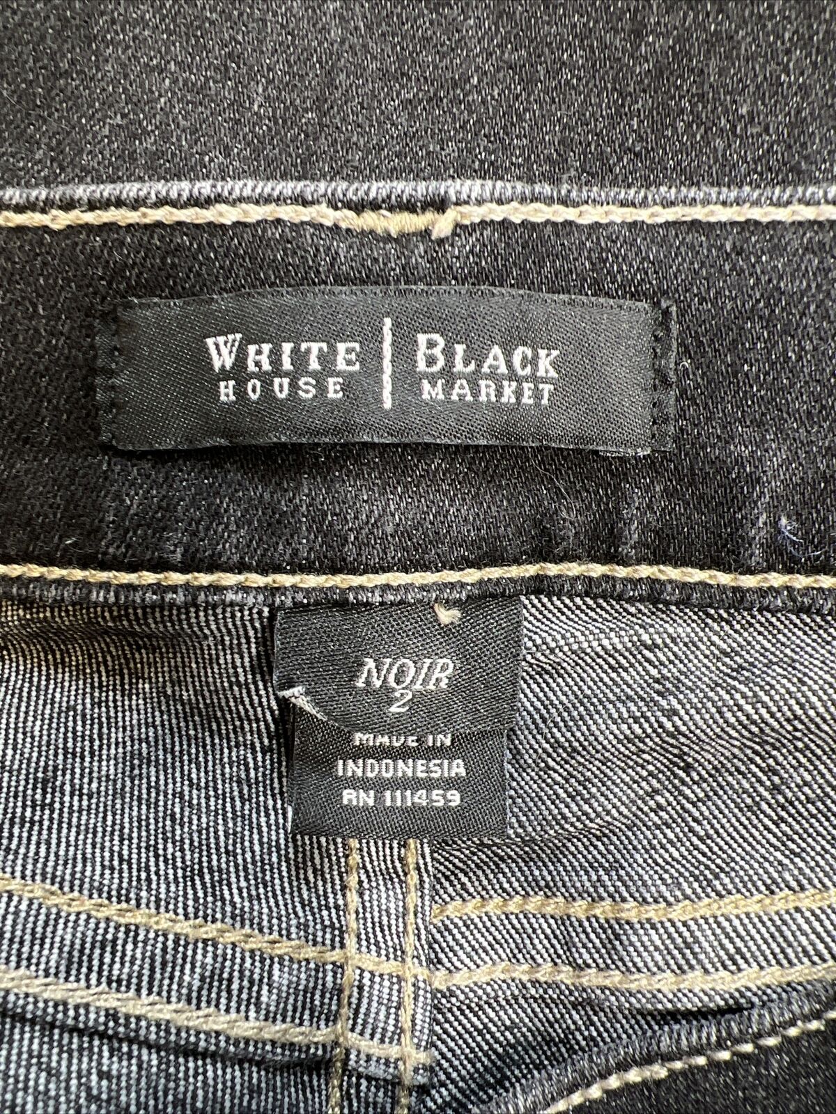 White House Black Market Women's Black Denim Noir Crop Jeans - 2