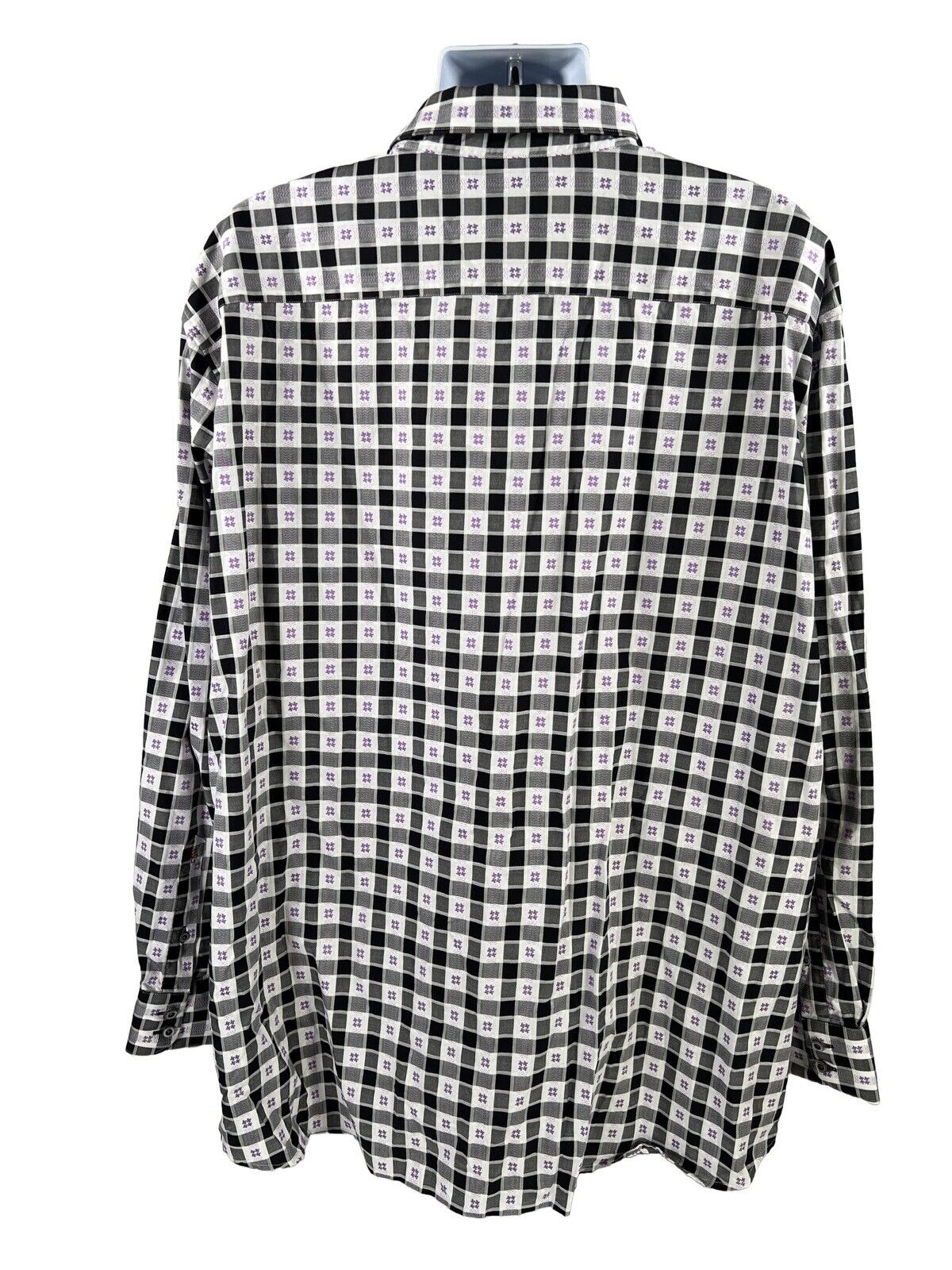 Robert Graham Men's Purple/Black Checkered Long Sleeve Button Up Shirt - 3XL