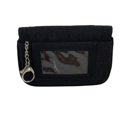 Vera Bradley Women's Black Embroidered Flap ID Wallet