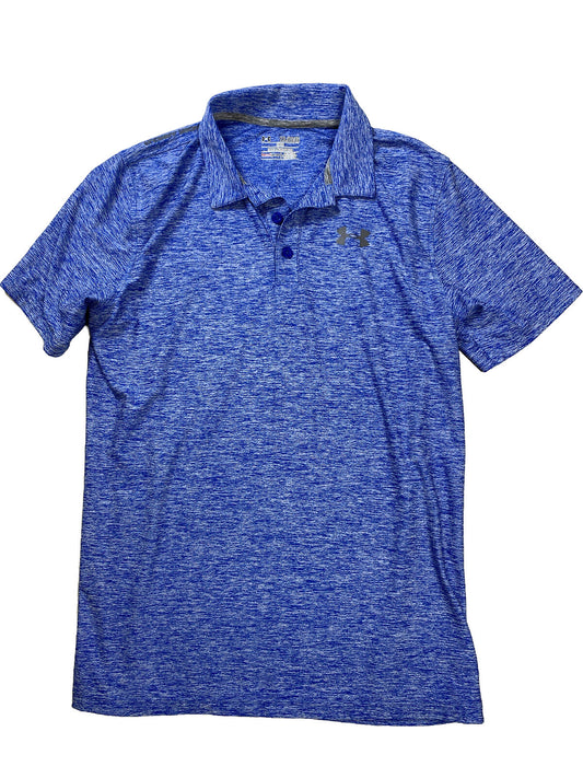 Under Armour Boys Big Kids Blue HeatGear Golf Polo Shirt - XL