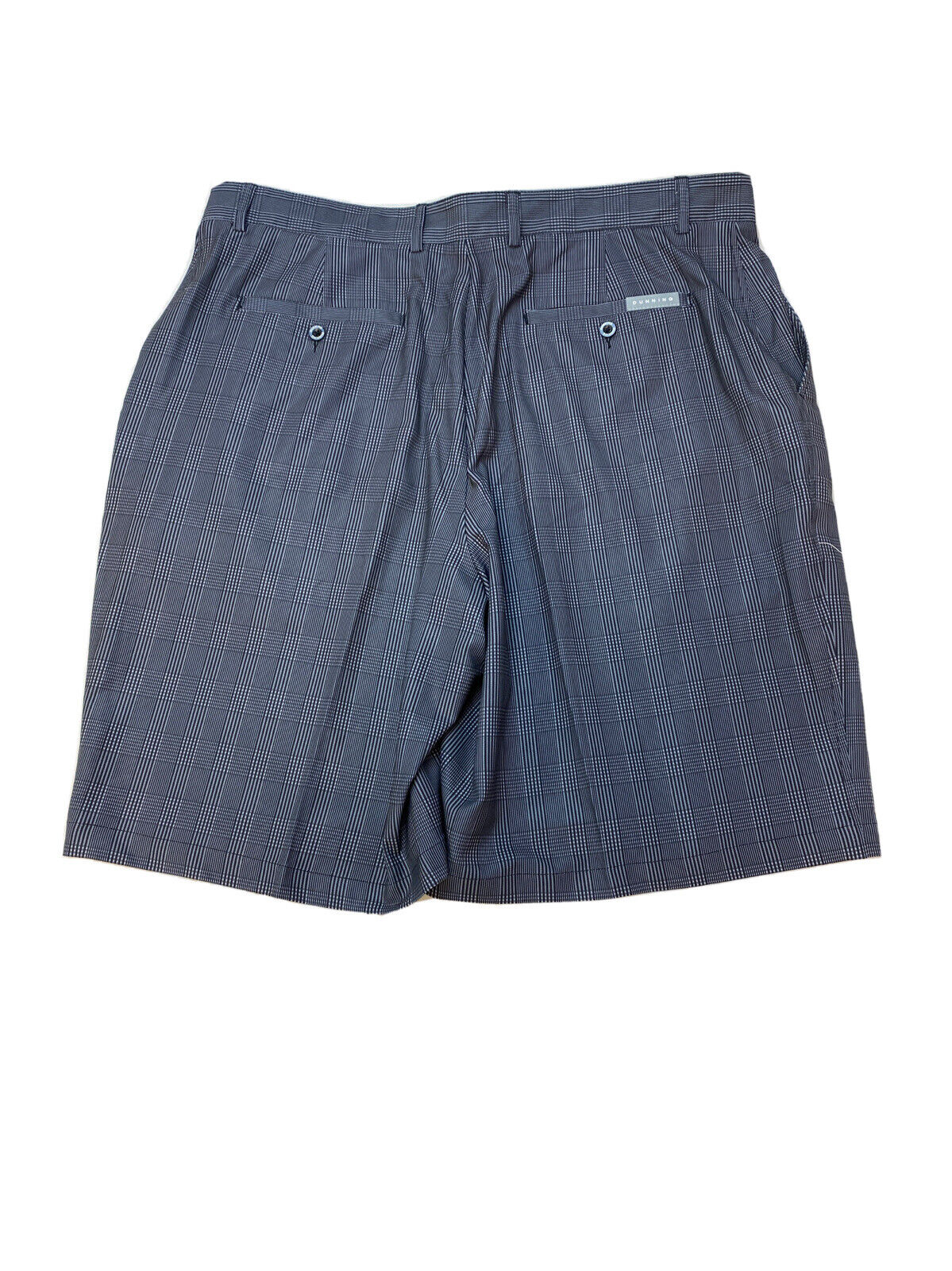 Dunning - Pantalones cortos de golf elásticos de poliéster a cuadros grises para hombre, talla 38