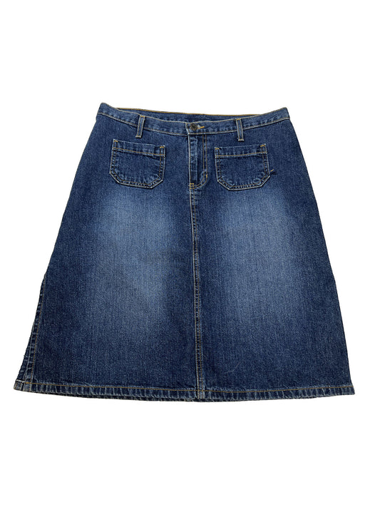 Abercrombie and Fitch Women's Dark Wash Denim Straight Jean Skirt - 10