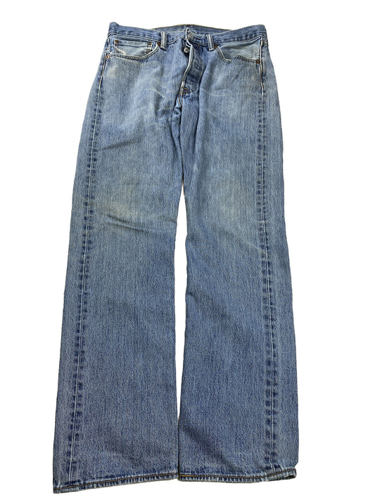 Levi's Men's Light Wash 501 Original Straight Button Fly Jeans - 32x32