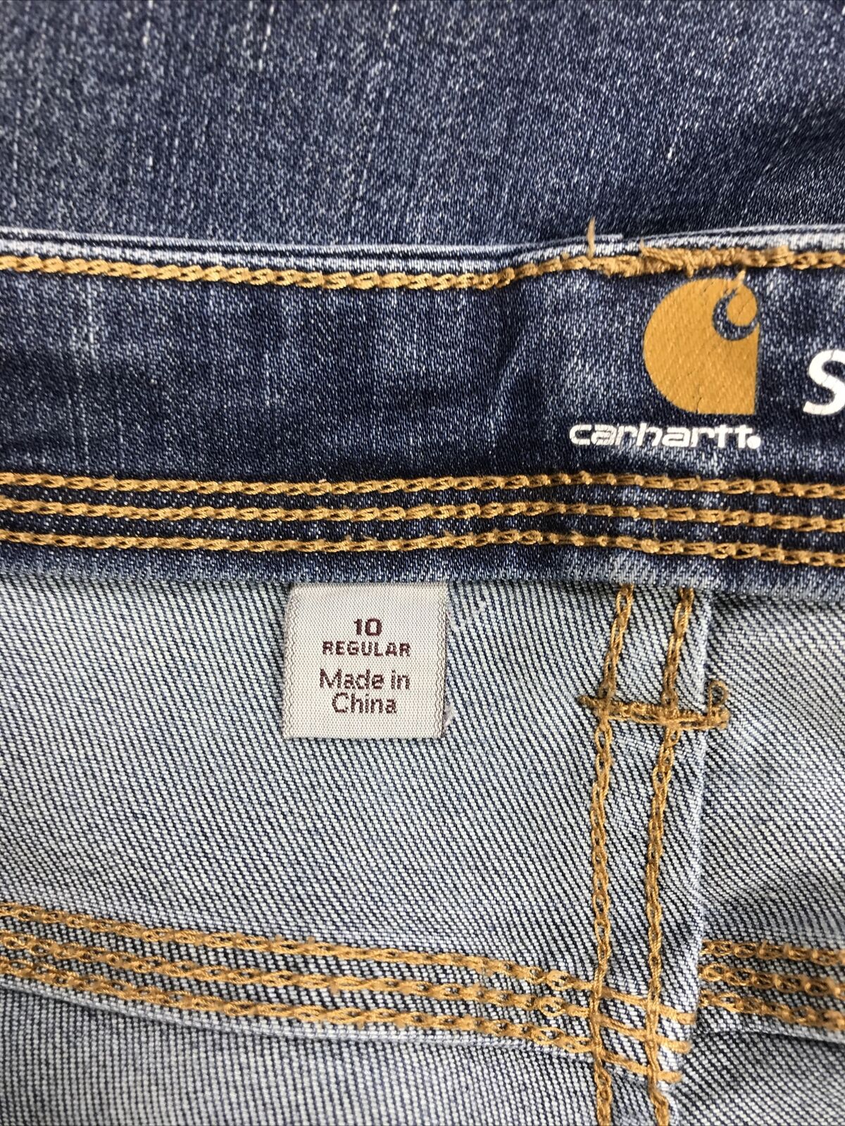 Carhartt Women's Medium Wash Sim Fit Denim Jeans - 10