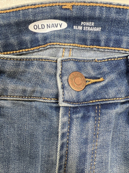 NEW Old Navy Women's Light Wash Power Slim Straight Jeans - 0