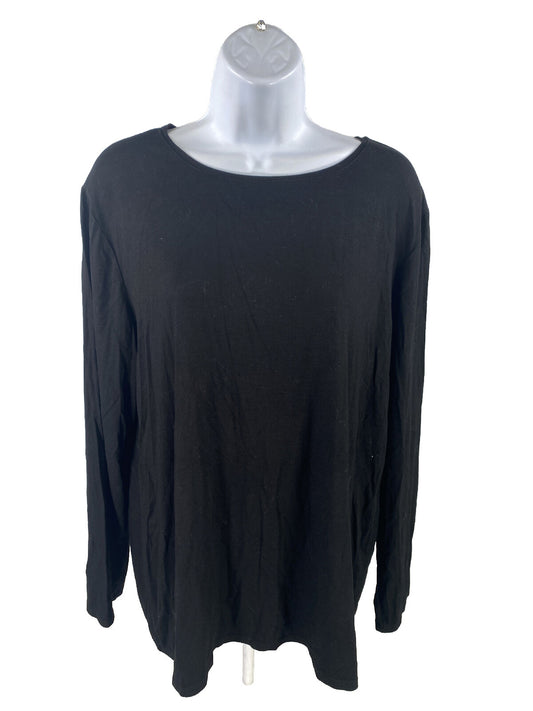 Chico's Camiseta negra de manga larga para mujer - 3/US XL