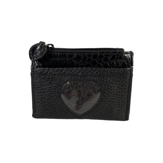 Brighton Black Leather Zip Top Small Pouch Card Wallet