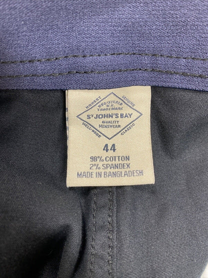 NUEVOS pantalones cortos chinos informales elásticos de algodón negro para hombre de St. Johns Bay - 44