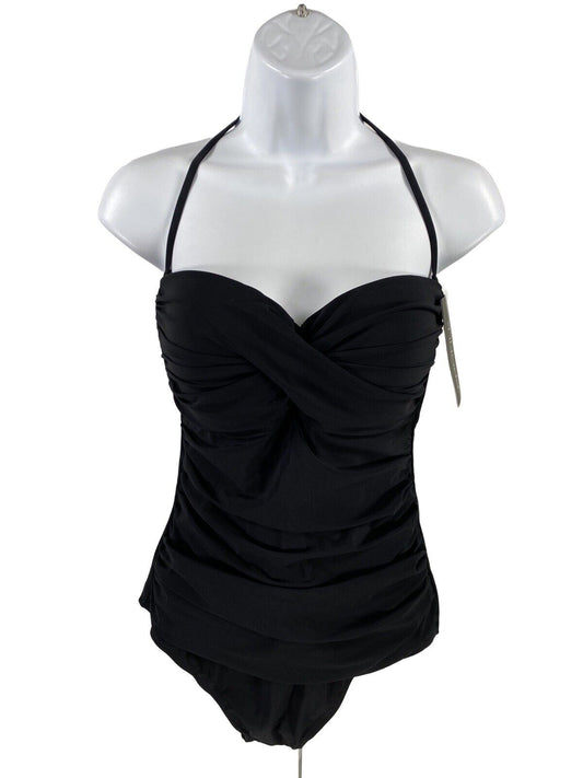 NEW Profile Women's Black Halter One-Piece Bathing Suit Swimwear - 10