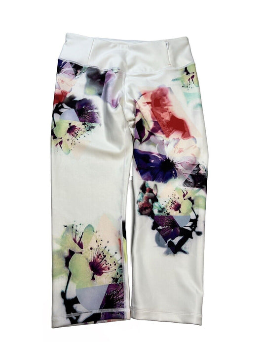 NUEVOS leggings deportivos cortos florales blancos Calia para mujer - M