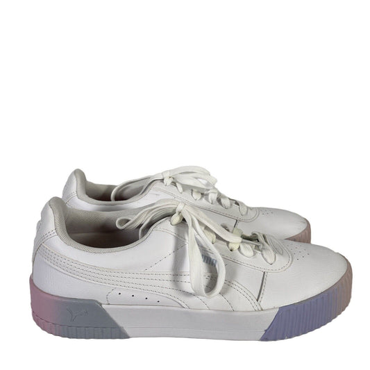 Puma Women's White Carina 2.0 Lace Up Casual Sneakers - 11