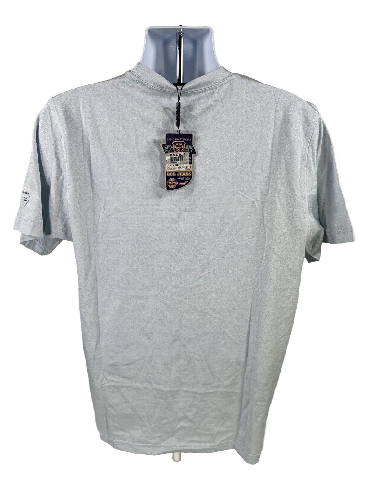 NEW Backer BCR Men's Blue/White Short Sleeve T-Shirt - XL