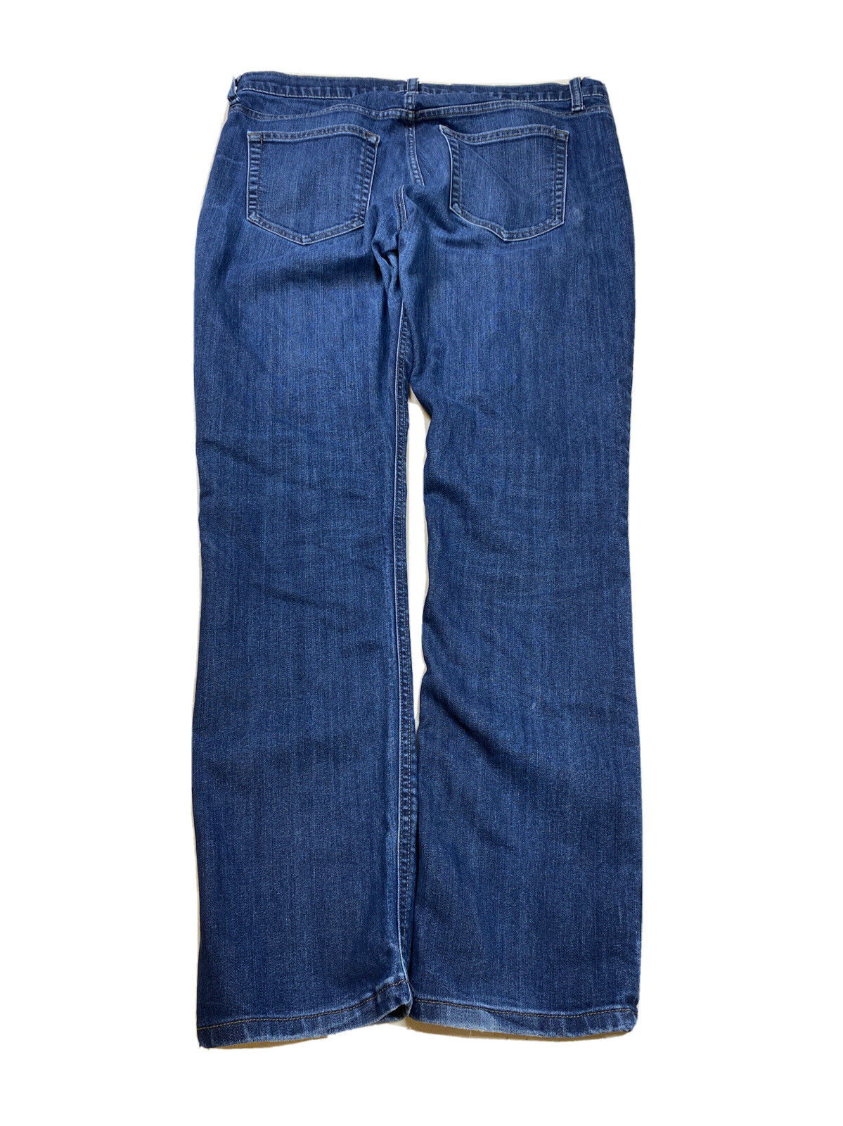 Lands' End Women's Dark Wash Canvas Denim Pin Straight Jeans - 32