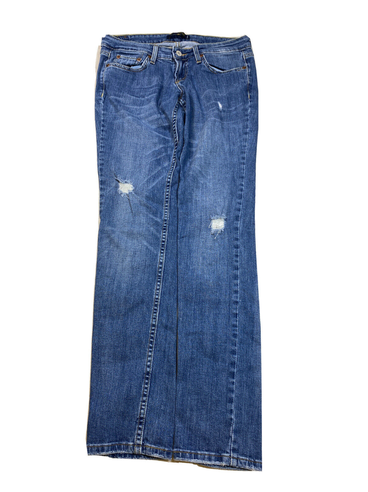 Levis Women's Medium Wash Too Superlow 524 Straight Leg Denim Jeans - 7
