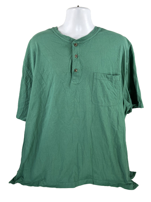 Red Head Men's Green Short Sleeve Button Front T-Shirt - 3XL