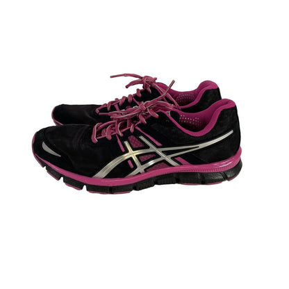 Asics Women's Black/Purple Lace Up Athletic Running Sneakers - 11