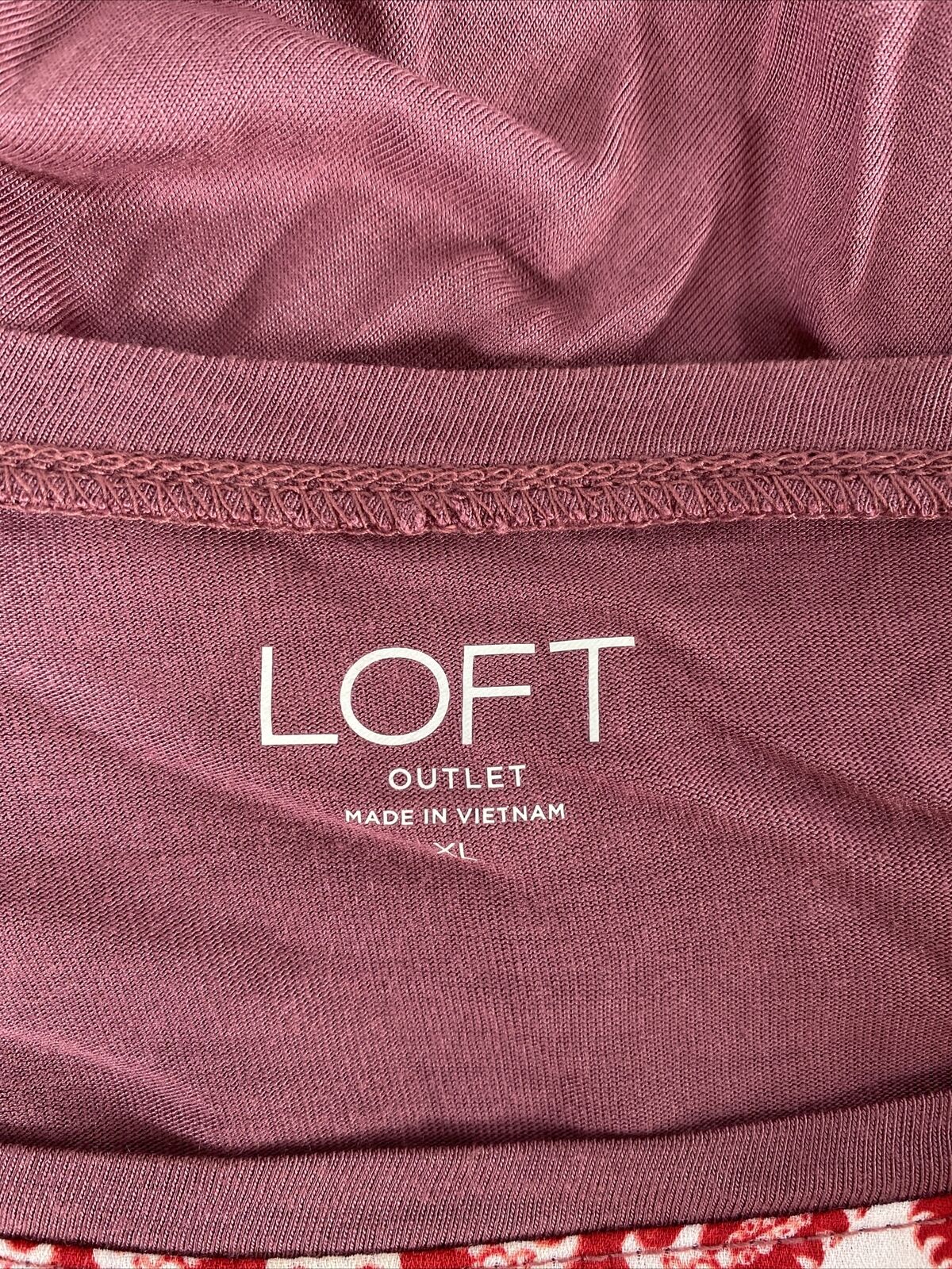 LOFT Women's Purple/Red Long Sleeve T-Shirt - XL