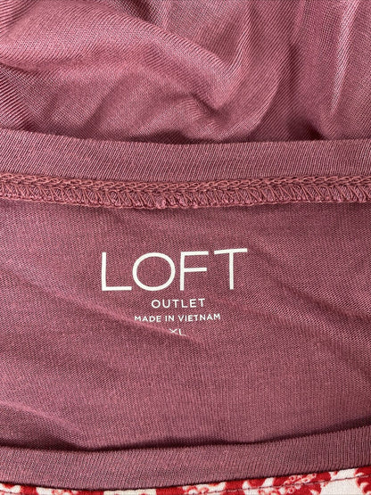 LOFT Women's Purple/Red Long Sleeve T-Shirt - XL