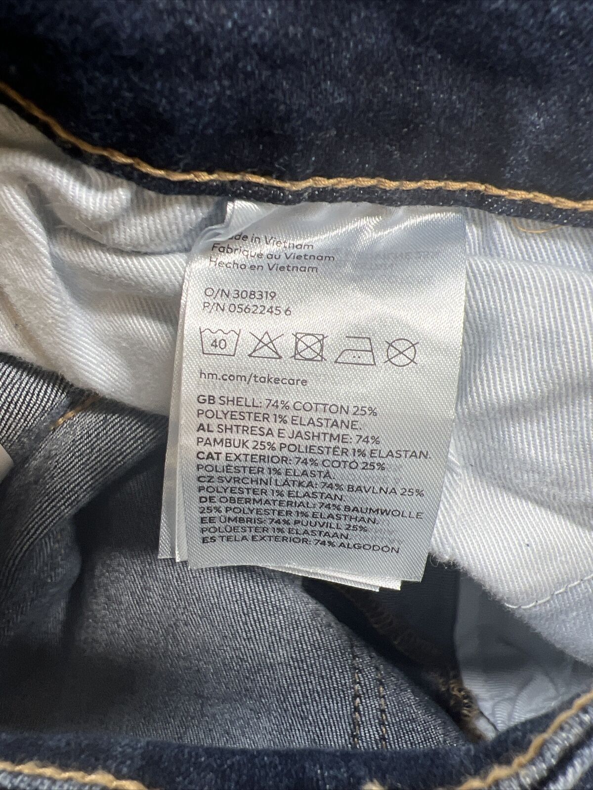 NUEVOS jeans ajustados elásticos con lavado oscuro para mujer H and M - 6