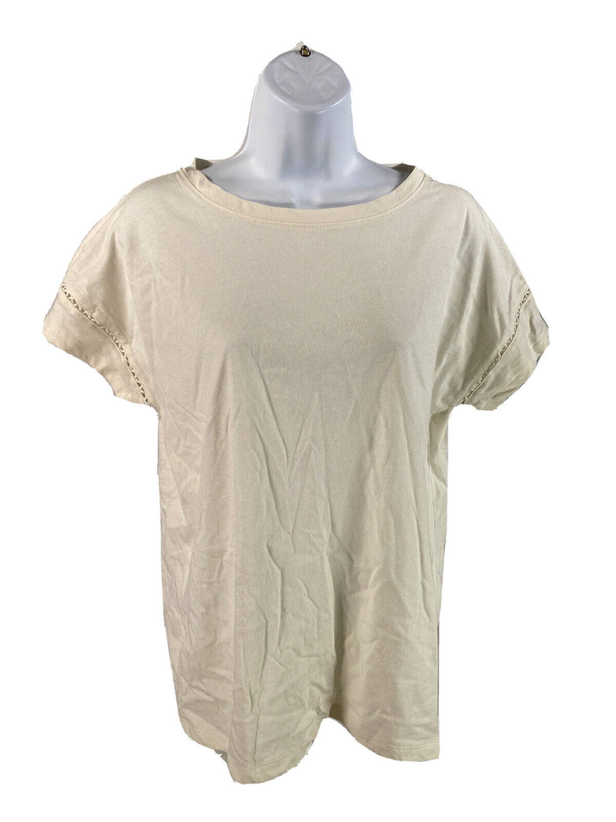 Eddie Bauer Women's White Short Sleeve Cotton T-Shirt Sz S