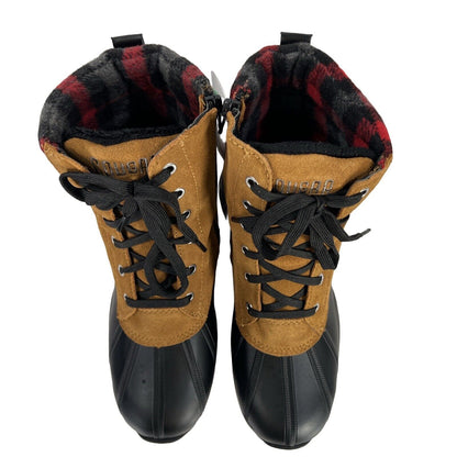 NUEVAS botas de pato estilo tótem impermeables a cuadros rojos Cougar para mujer - 6