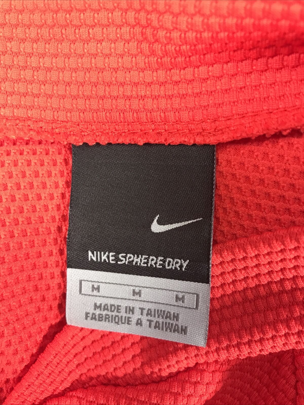 Maillot de cyclisme Nike Sphere Dry à manches courtes pour homme Rouge 1/2 Zip Sz M