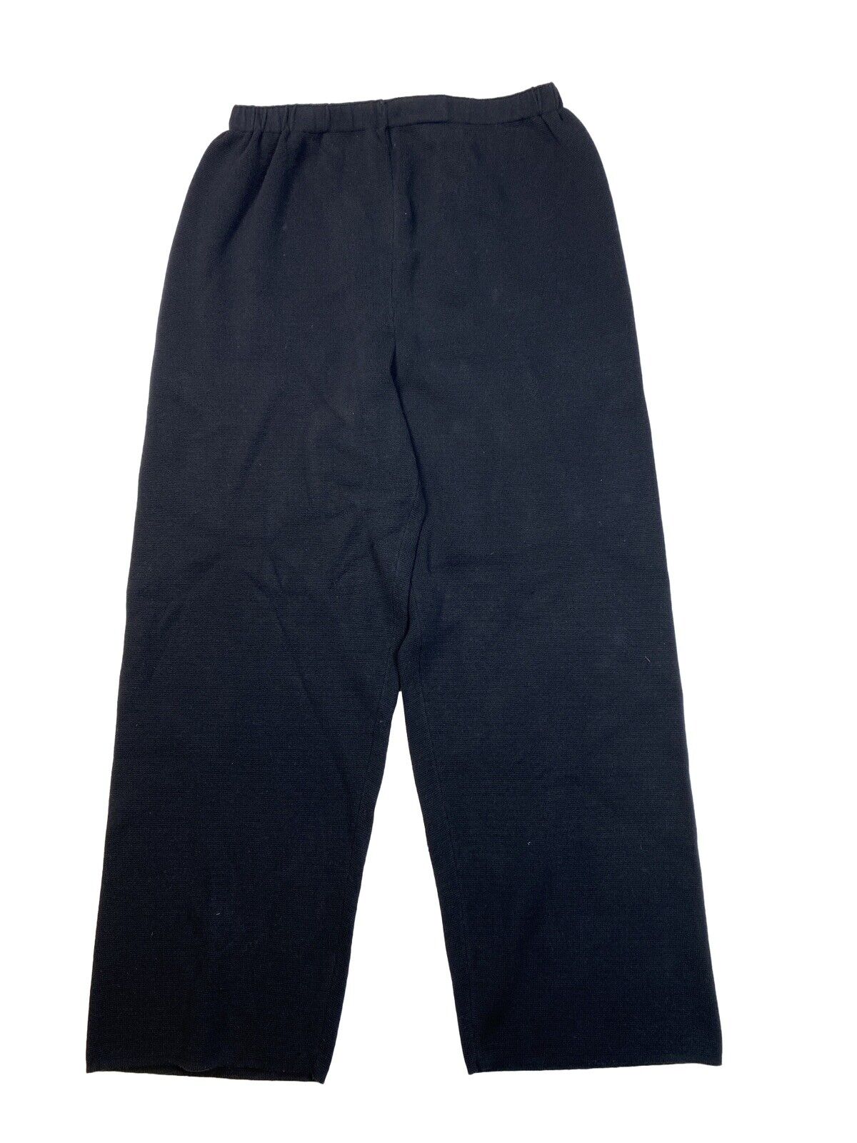 Chris Triola Women's Black Cotton Knit Sweater Wide Leg Lounge Pants - L