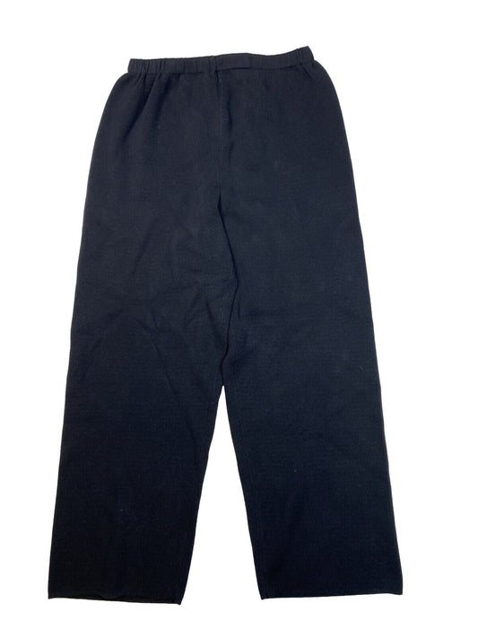 Chris Triola Suéter de punto de algodón negro para mujer Pantalones anchos de salón - L