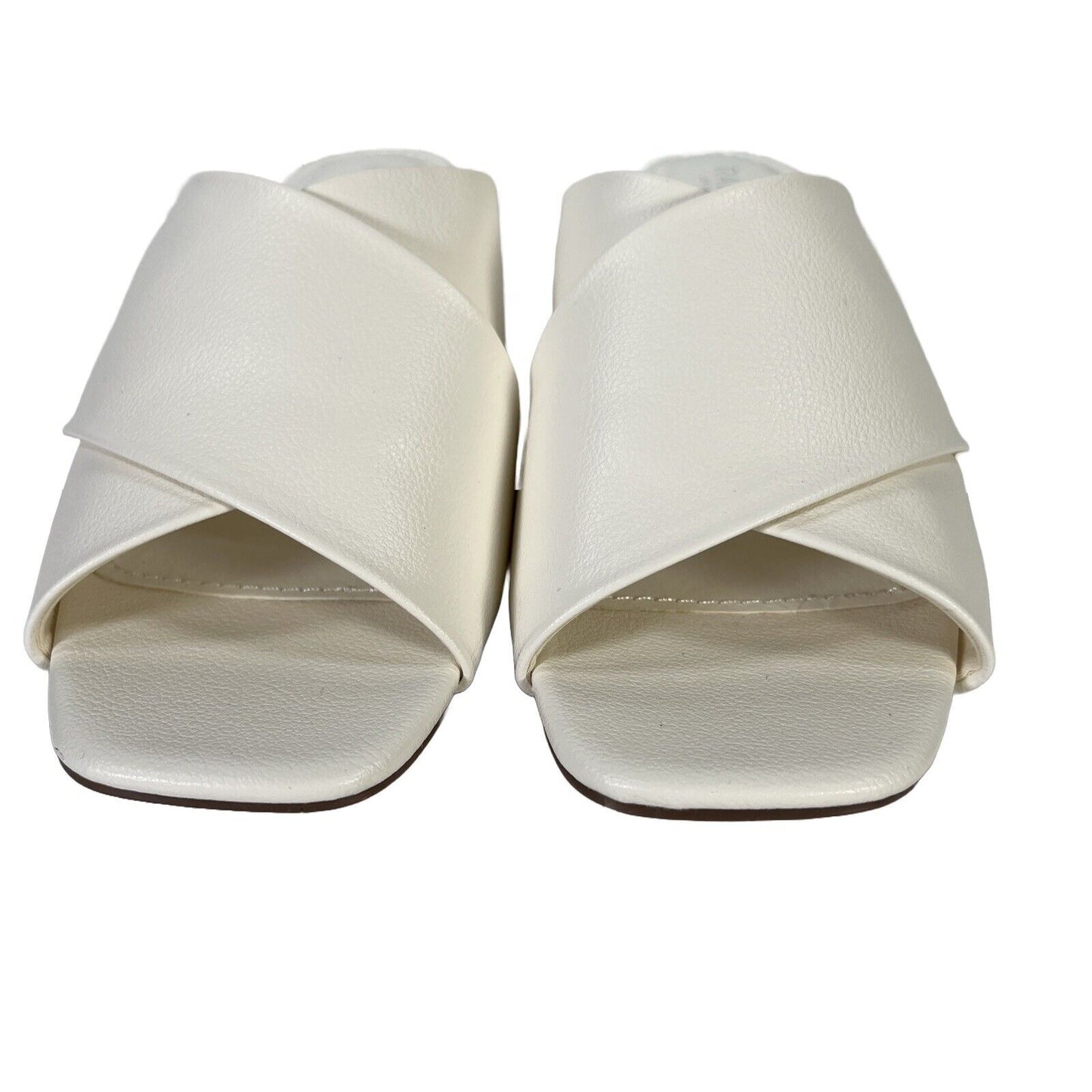 NEW Rachel Zoe Women's White Peep Toe Low Block Heel Sandals - 9.5
