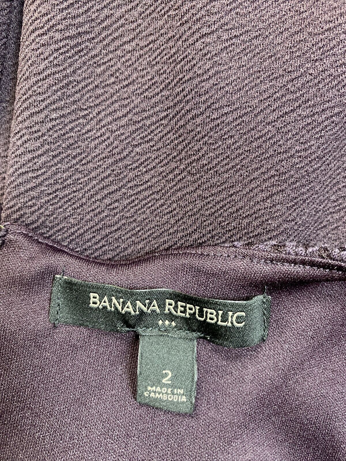 Banana Republic Women's Dark Purple Sleeveless Knee Length Shift Dress -2